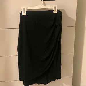 Trouve Black Draped Knee Length Skirt